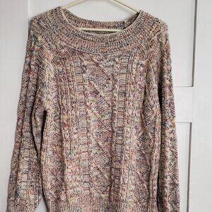 NWOT Speckle Cable Knit Pullover Sweater